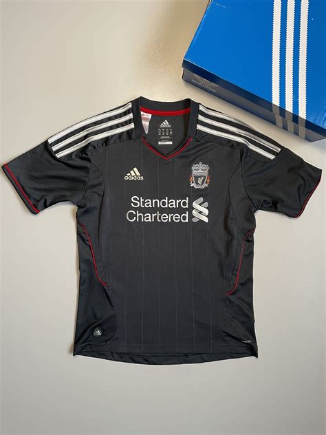 Liverpool Fc 2011 12 Black Away Shirt Adidas Youth M 11 12y Size