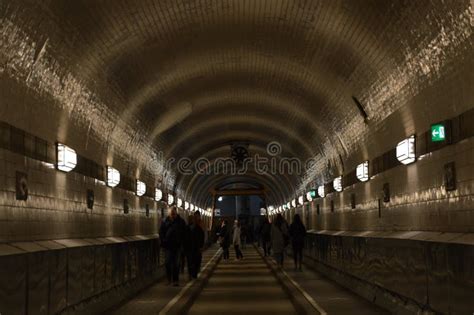 Old Elb Tunnel In Hamburg Landungsbruecken Germany Editorial Stock