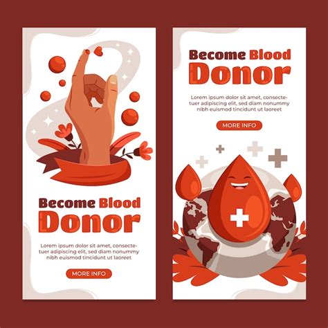 Premium Vector World Blood Donor Day Banner Set