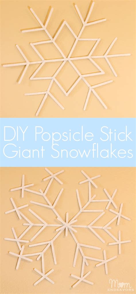 DIY Giant Popsicle Stick Snowflakes - Mom Endeavors