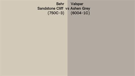 Behr Sandstone Cliff 750c 3 Vs Valspar Ashen Grey 6004 1c Side By