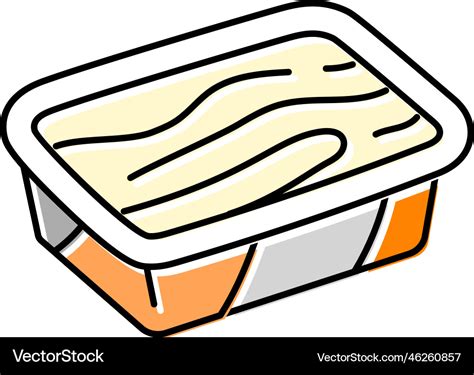 Cream Cheese Food Slice Color Icon Royalty Free Vector Image