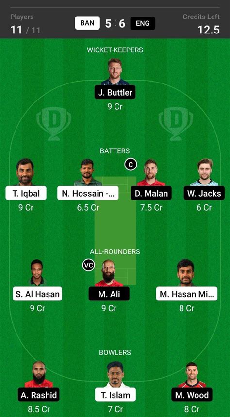 BAN Vs ENG Dream11 Prediction 2nd ODI ENG Tour Of BAN