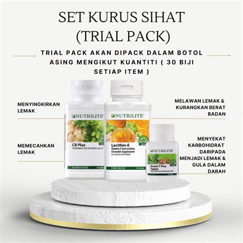 Amway Nutrilite Set Kurus Trial Pack Lecithin E 30 S Green T Plus 30