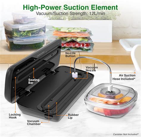 Nutrichef Sellador Pkvs Sistema Autom Tico De Sellado De Aire Al Vac O