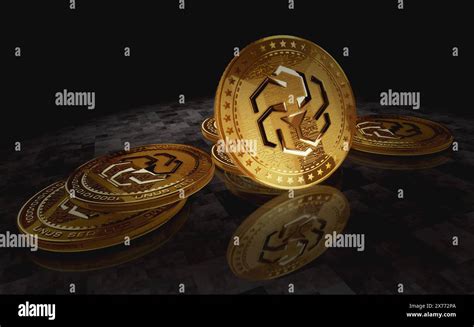 Unus Sed Leo Cryptocurrency Gold Coin On Green Screen Background