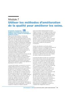 Module 7 Utiliser les méthodes damélioration de la module 7