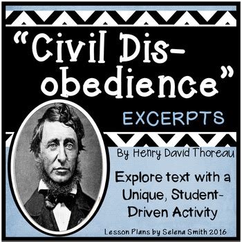 "Civil Disobedience" by Henry David Thoreau by Selena Smith | TpT