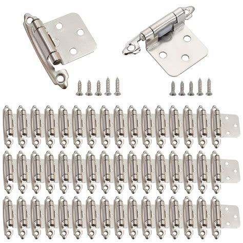 50 Pack Cabinet Door Hinges 1 2 Inch Self Closing Overlay Hinges For