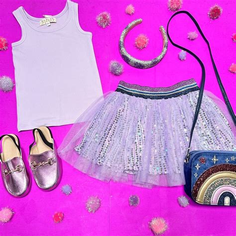 Purple Sequin Tulle Skirt For Girls Mini Dreamers