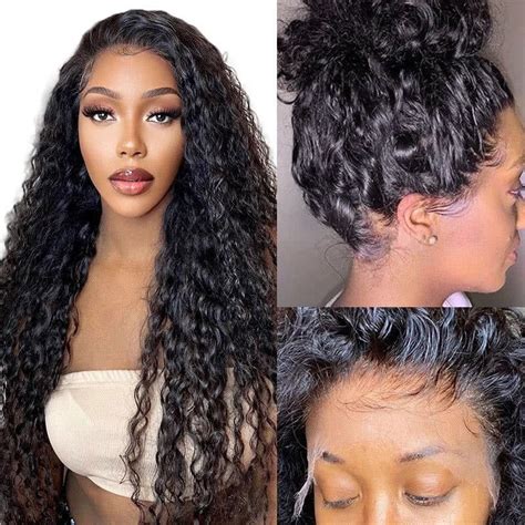 13×4 Water Wave Lace Front Wig Human Hair Pre Plucked 180 Density Remy Forte