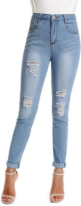 Pantalones Vaqueros De Cintura Esencial Jeans Alta De Mezclilla Mujeres