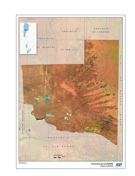 Mapa satelital de La Pampa Instituto Geográfico Nacional de la