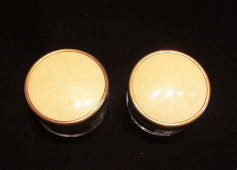 Vintage Vanity Jar Set Art Deco Powder Jars 1940s Guilloche Celluloid Power Of One Designs