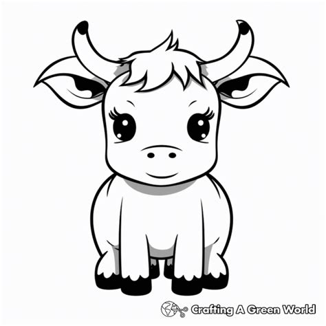 Kawaii Cow Coloring Pages - Free & Printable!