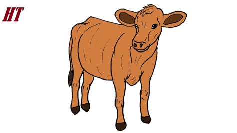 How To Draw Cattle Cow Easy Youtube