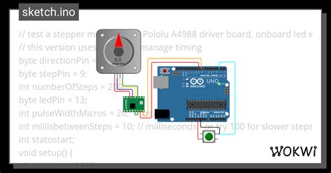 Stepper Motor And Button Wokwi Esp Stm Arduino Simulator