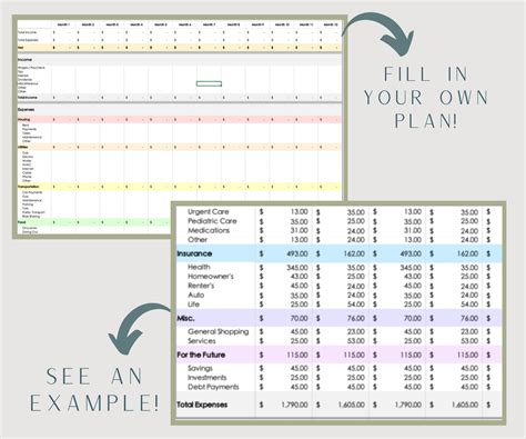 12 Month Personal Budget Sheet Template Etsy