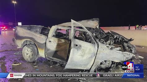 Driver Killed After Truck Crashes Becomes Fully Engulfed In Flames In