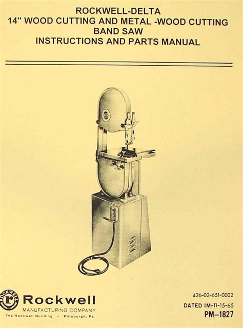 Rockwell Delta 14 Inch Wood And Metal Band Saw Manual Ozark Tool