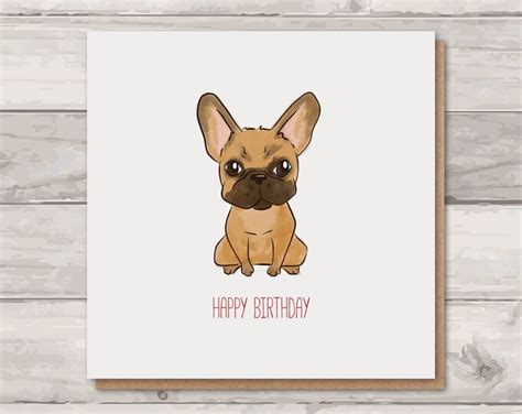 French Bulldog Birthday Card Etsy