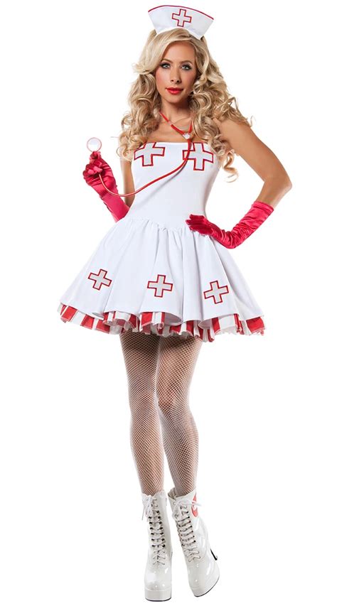 Sexy Nightingale Nurse Costume Womens Sexy Strapless Nurse Dress