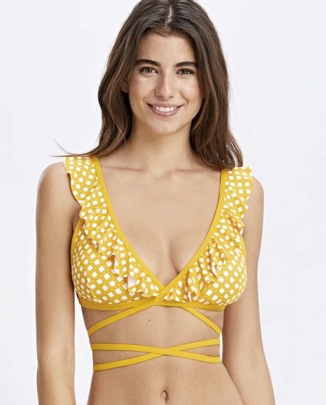 Top bikini con copa triángulo amarillo Bikini Bikini