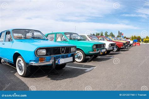 Line Of Oldtimer Dacia 1300 Romanian Cars Editorial Image Image Of