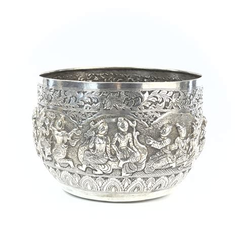 Lot 66 A Large Burmese Silver Bowl 19th Century