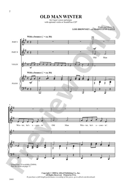 Old Man Winter: 2-Part Choral Octavo: Lois Brownsey - Digital Sheet Music Download