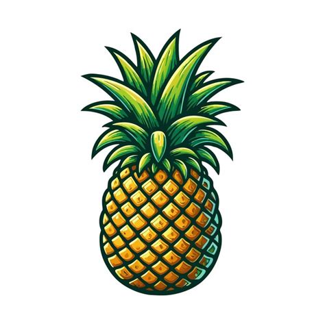 Pineapple Clipart Vector Illustration On White Background Premium Ai Generated Vector