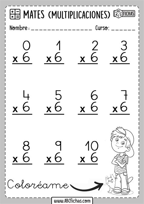 Primaria Multiplicaciones Tabla Del 6 Abc Fichas