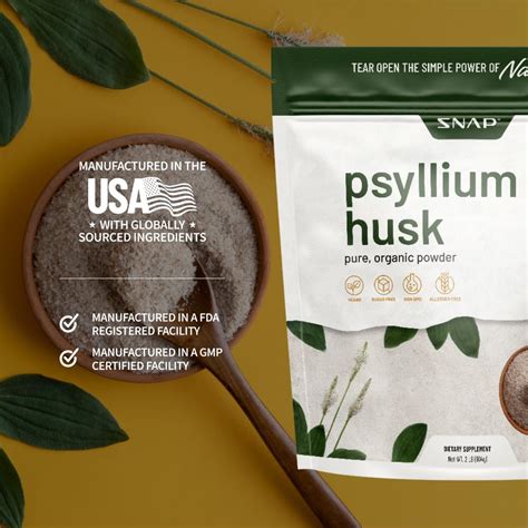 Snap Supplements Psyllium Husk Usda Organic Powder Support Healthy Gut