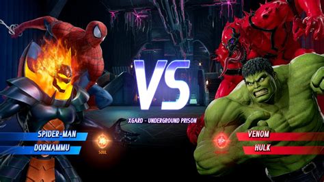 Spiderman And Dormammu Vs Red Anti Venom And Hulk Marvel Vs Capcom Infinite Gameplay Youtube