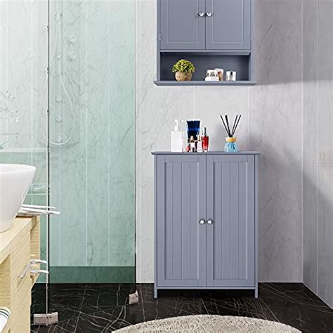 Yaheetech Bathroom Storage Floor Cabinet Modern Freestanding Organizer