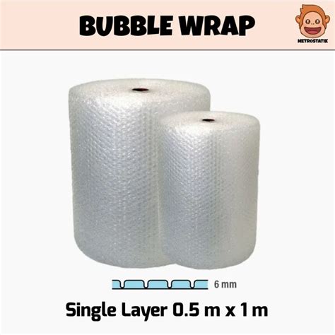 Bubble Wrap Single Layer 0 5 M X 1m Clear Transparent Lazada