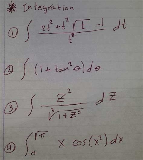 Solved Integration 1 Int 2t 2 T 2 Root T 1 T 2 Dt 2