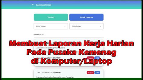 Cara Membuat Laporan Kinerja Harian Di Aplikasi Pusaka Kemenag Lewat