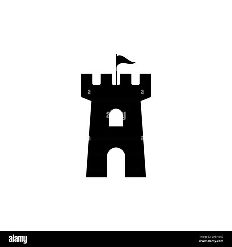 Castle Vector Icon Fort Symbol Tower Castle Tower Logo Stronghold