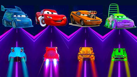 Cars Team DJ Vs Lightning McQueen Vs Snot Rod Vs Wingo Tiles Hop Beat