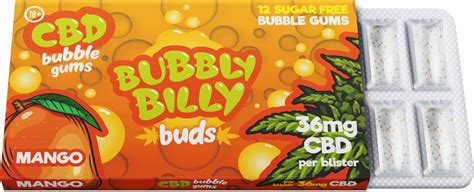 Bubbly Billy Buds Mango Flavoured Chewing Gum 36 Mg CBD