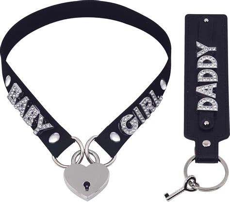 Amazon Heart Padlock Collar With Key For Women Handmade Black