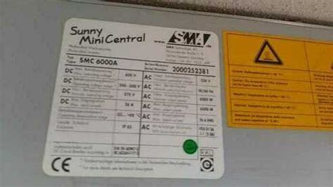 Wechselrichter SMA Sunny Mini Central 6000A String Secondsol