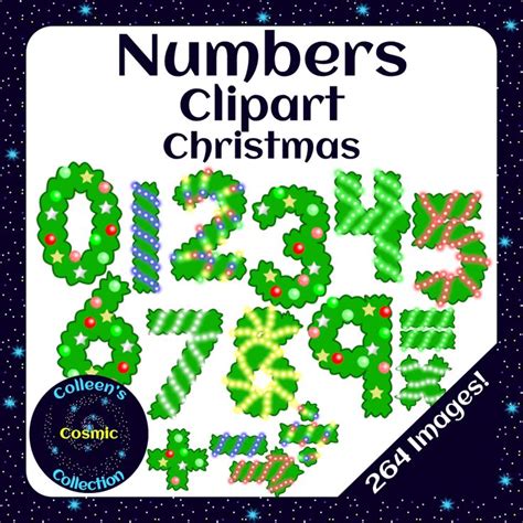 Christmas Numbers Clipart | Made By Teachers | Clip art, Christmas ...