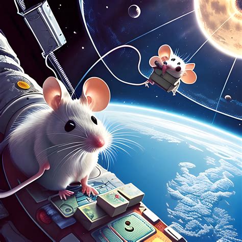 Mice Playing Games In Space Trippy Arthub Ai