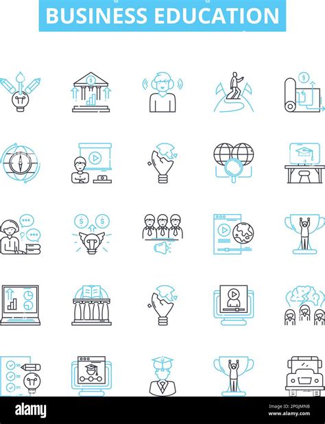 Business Education Vector Line Icons Set Business Education Mba