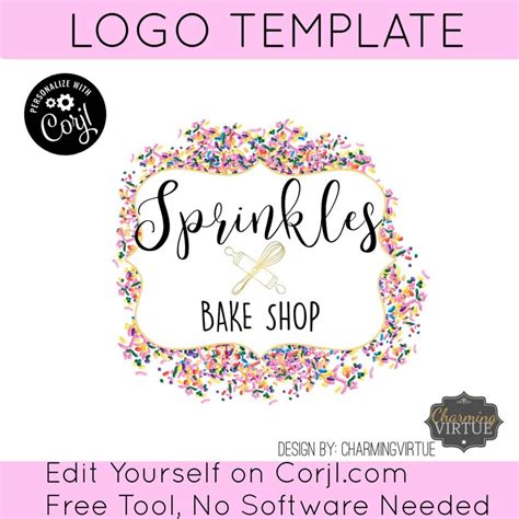 Colorful Fun Sprinkles Logo Template Via Corjl App Instant Etsy