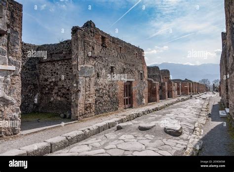 Pompeii, an ancient city near Naples, Italy, buried under volcanic ash ...