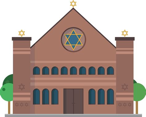 Cute cartoon illustration of a Synagogue 43857915 Vector Art at Vecteezy