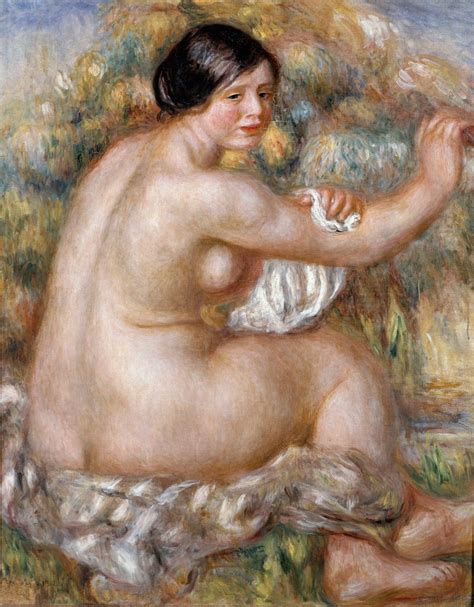 Big Naked Sitting By Pierre Auguste Renoir Fine Art Print